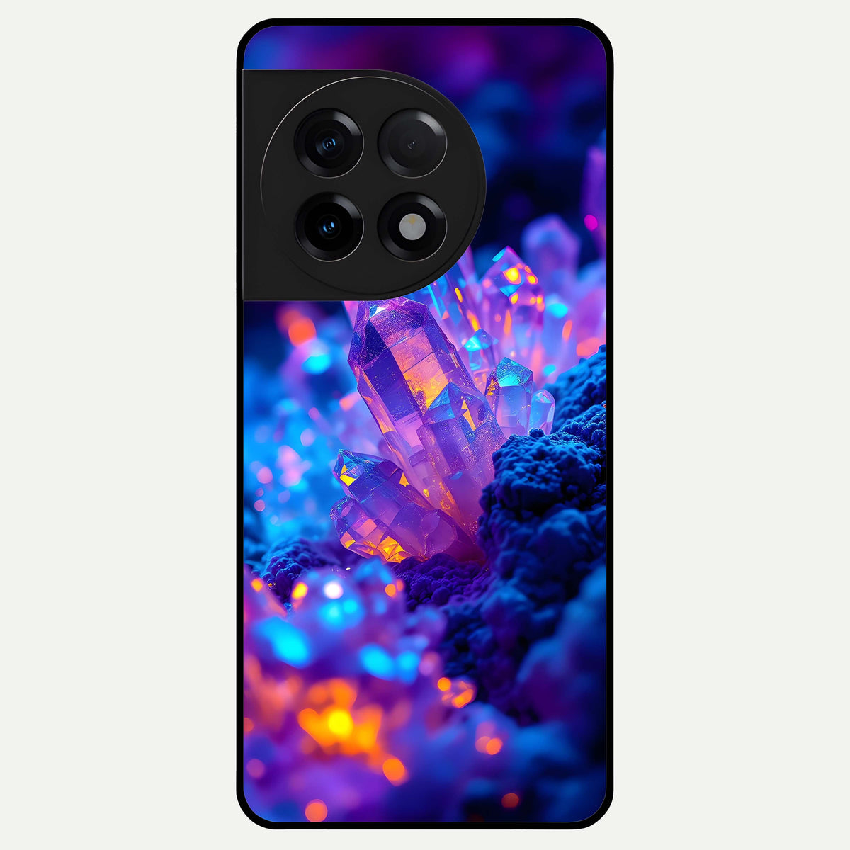  Neon Aura Shards Glass Case For OnePlus 11R back cover – full design glossy printed glass finish