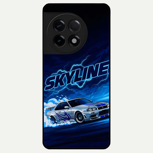  Neon Drift Beast Glass Case For OnePlus 11R back cover – full design glossy printed glass finish