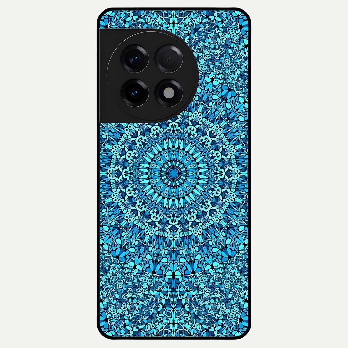  Ocean Bloom Mandala Glass Case For OnePlus 11R back cover – full design glossy printed glass finish
