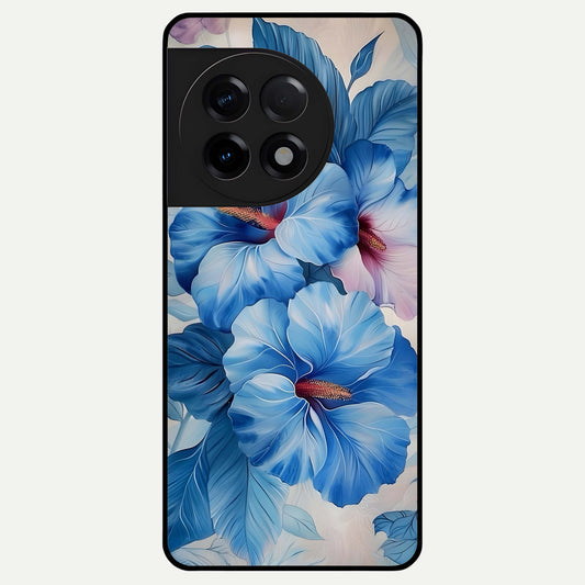  Ocean Hibiscus Grace Glass Case For OnePlus 11R back cover – full design glossy printed glass finish