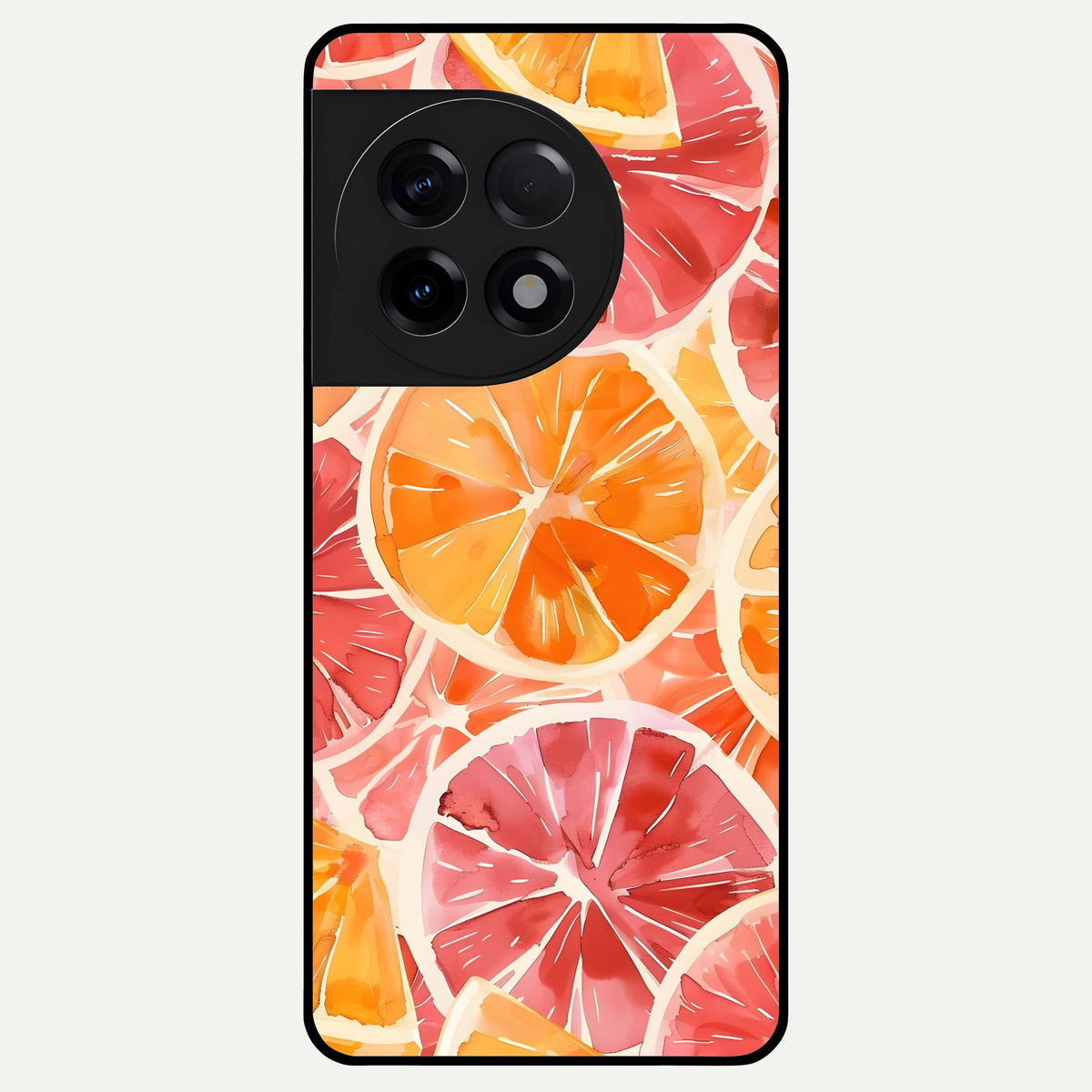  Orange Fruits Pattern Glass Case For OnePlus 11R back cover – full design glossy printed glass finish