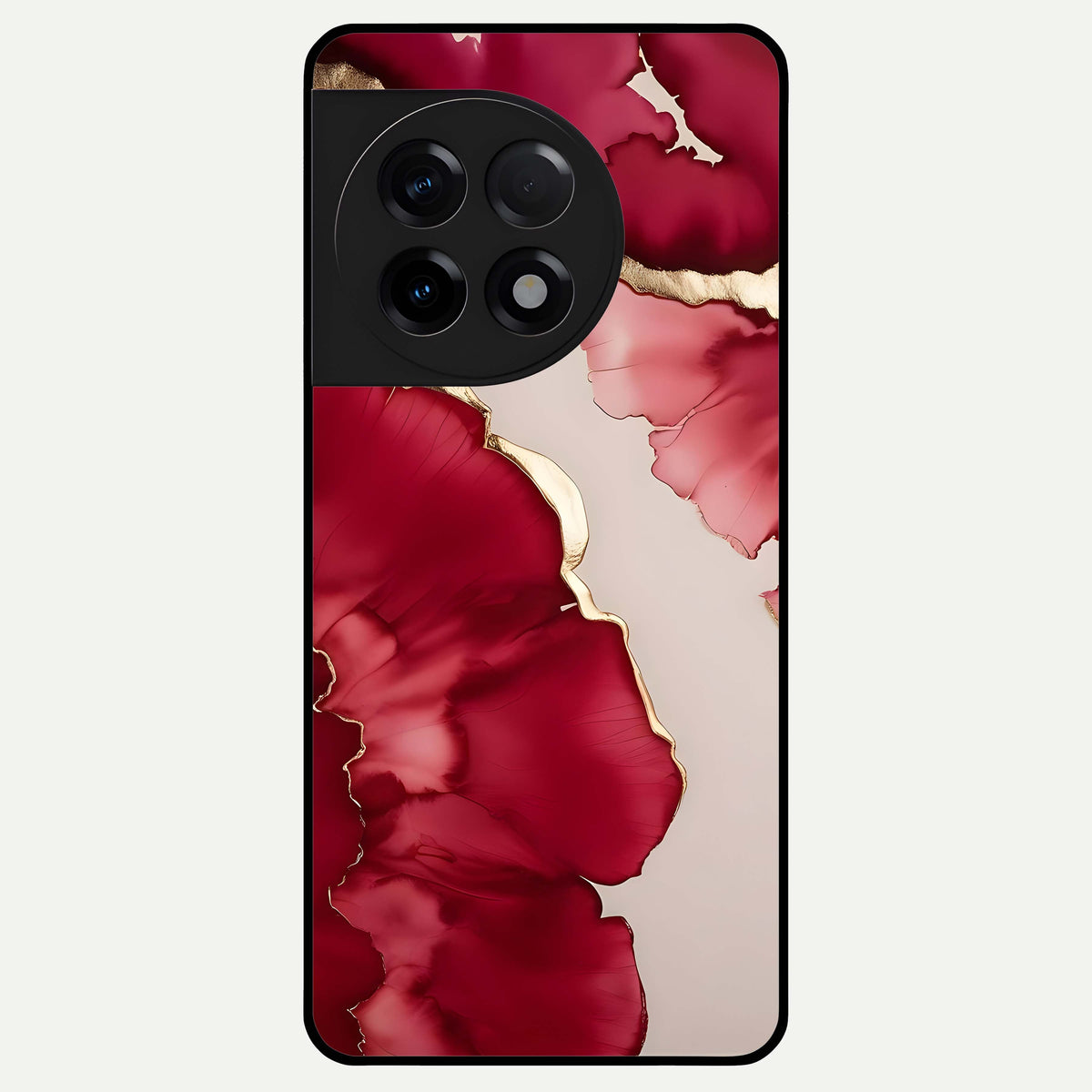  Pink And White Marble Glass Case For OnePlus 11R back cover – full design glossy printed glass finish