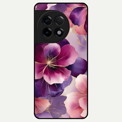  Pink Bouquet Florals Glass Case For OnePlus 11R back cover – full design glossy printed glass finish