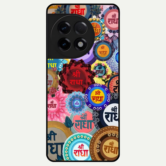  Radha Divine Bloom Glass Case For OnePlus 11R back cover – full design glossy printed glass finish