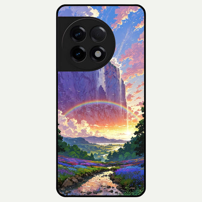  Rainbow Valley Dream Glass Case For OnePlus 11R back cover – full design glossy printed glass finish