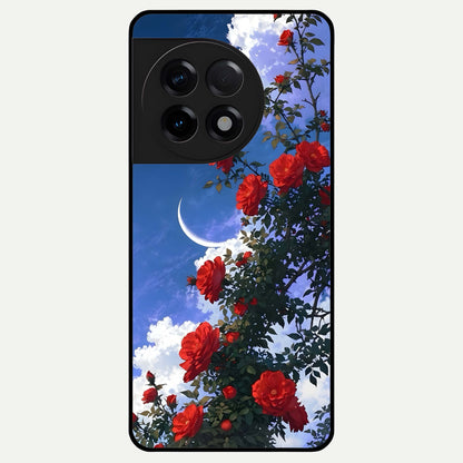 Rose Drift Flowers Glass Case For OnePlus 11R back cover – full design glossy printed glass finish