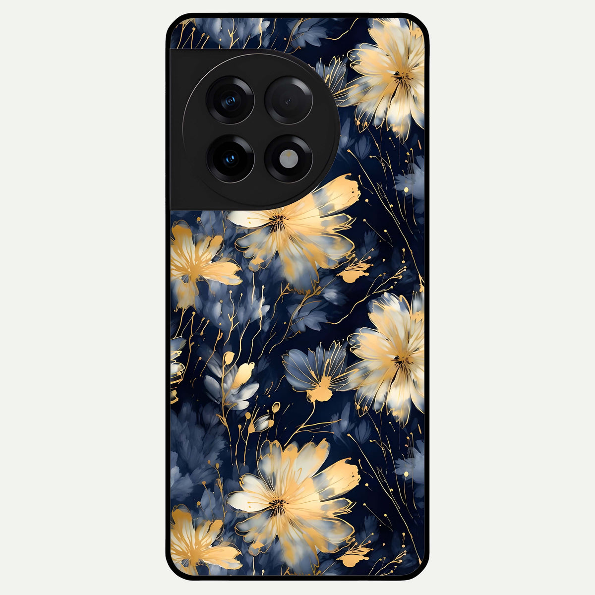  Royal Petal Dream Glass Case For OnePlus 11R back cover – full design glossy printed glass finish