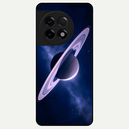  Saturn Ring Mystique Glass Case For OnePlus 11R back cover – full design glossy printed glass finish