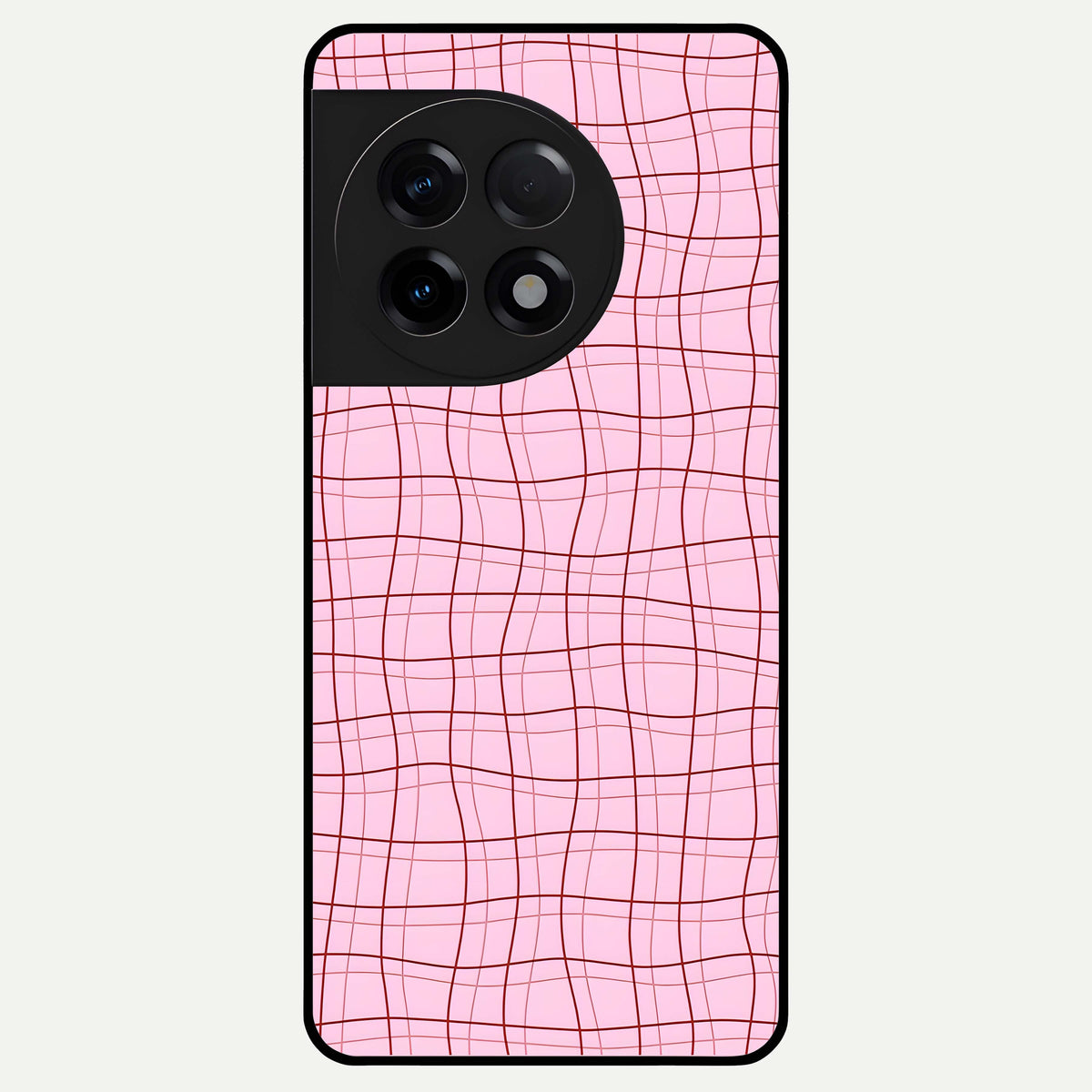  Soft Grid Bliss Glass Case For OnePlus 11R back cover – full design glossy printed glass finish