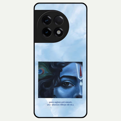  Spiritual Krishna Glass Case For OnePlus 11R back cover – full design glossy printed glass finish