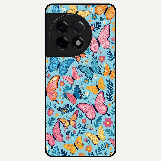  Spring Wing Garden Glass Case For OnePlus 11R back cover – full design glossy printed glass finish