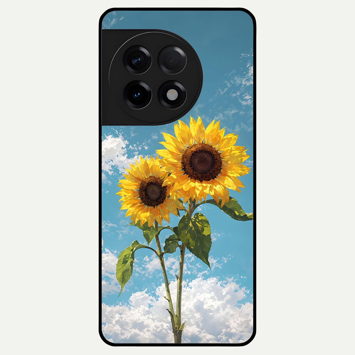  Sunlit Daisy Glow Glass Case For OnePlus 11R back cover – full design glossy printed glass finish