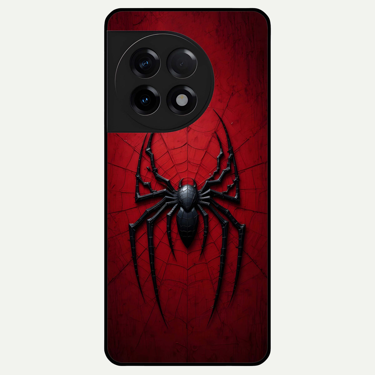  Superhero Web Emblem Glass Case For OnePlus 11R back cover – full design glossy printed glass finish
