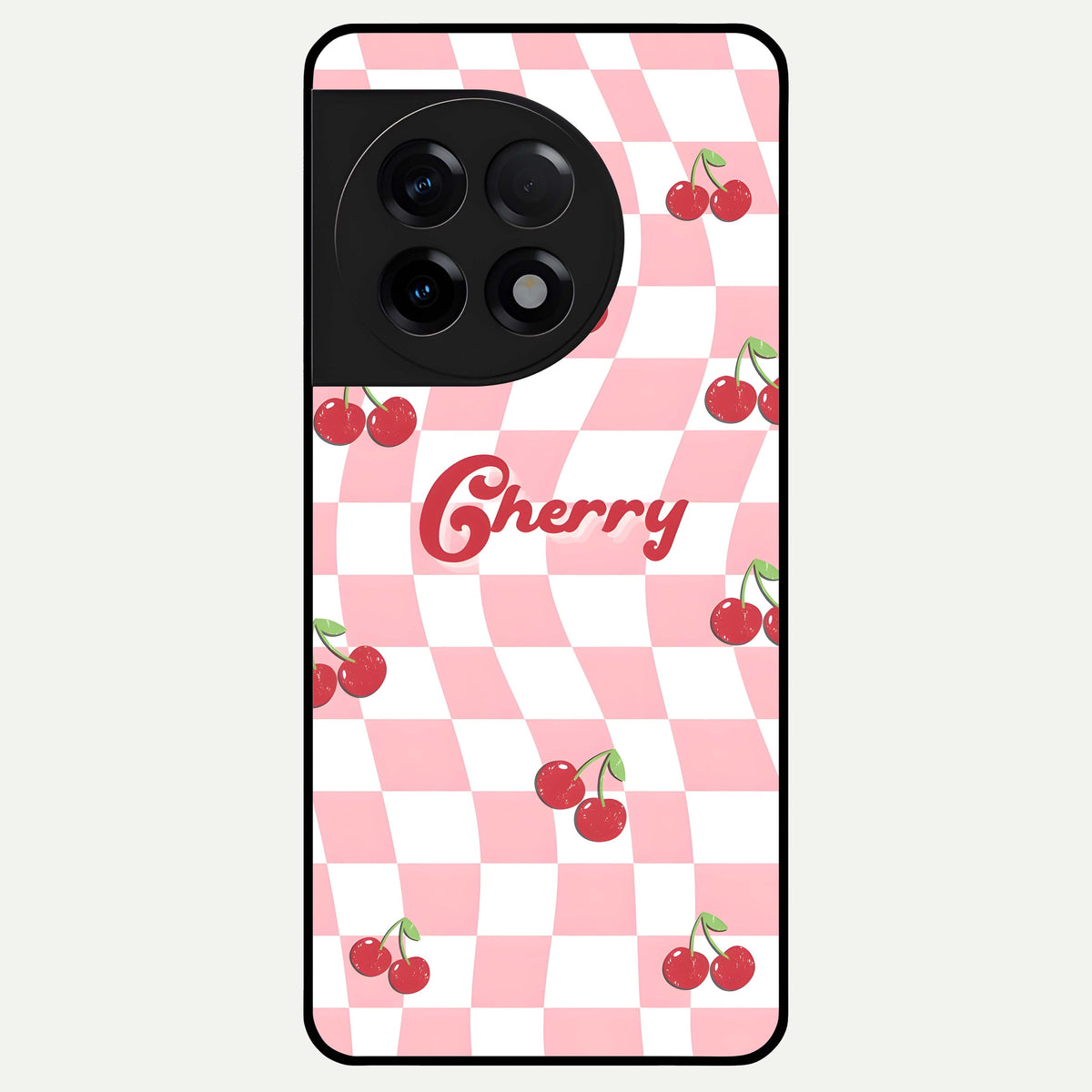 Sweet Cherry Vibes Glass Case For OnePlus 11R back cover – full design glossy printed glass finish