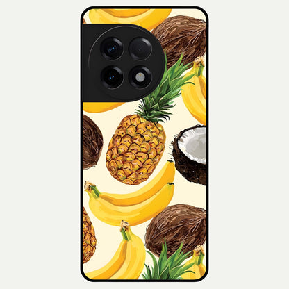  Tropical Fruit Mood Glass Case For OnePlus 11R back cover – full design glossy printed glass finish