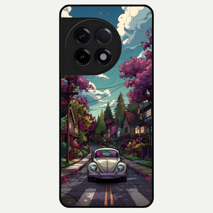  Vintage Street Drive Glass Case For OnePlus 11R back cover – full design glossy printed glass finish