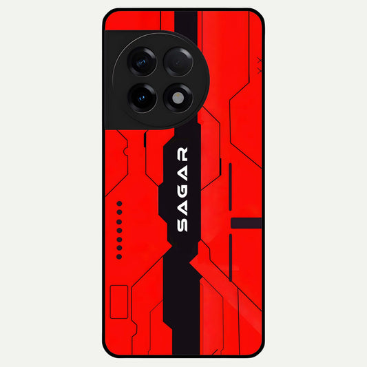  Voltage Rise CYBERPUNK Custom Name Glass Case For OnePlus 11R back cover – personalized glossy printed glass finish
