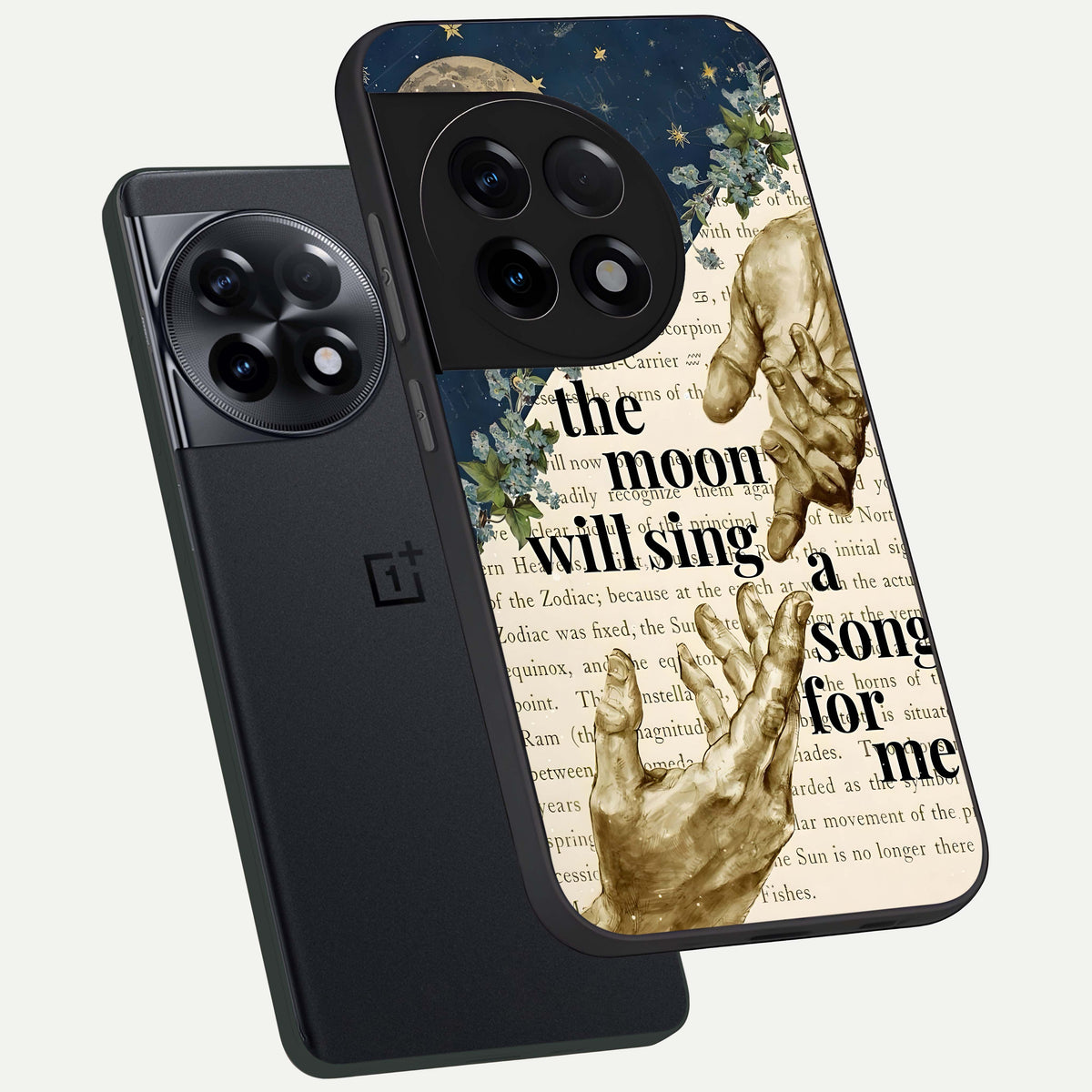  Aesthetic Divine phone case For OnePlus 11R showing premium glass back cover with detailed artwork