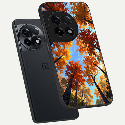  Autumn Sky Rise phone case For OnePlus 11R showing premium glass back cover with detailed artwork