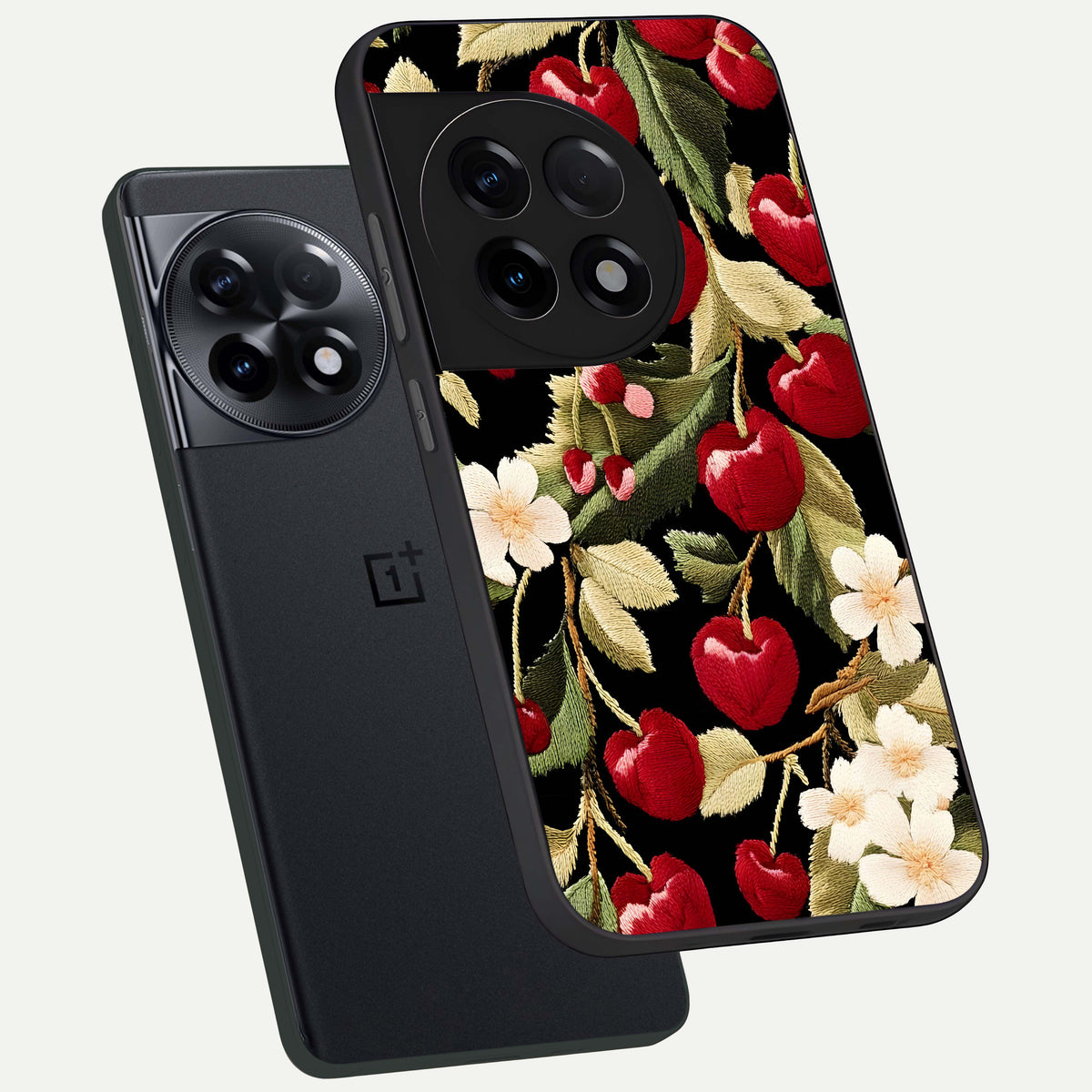  Blooming Spendor Bird phone case For OnePlus 11R showing premium glass back cover with detailed artwork