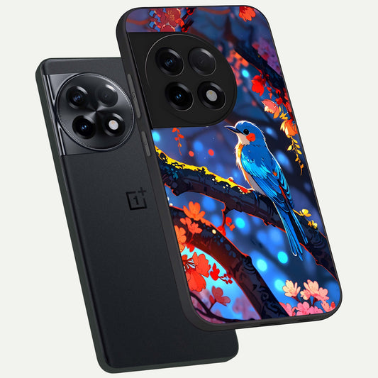  Blooming Water Drift phone case For OnePlus 11R showing premium glass back cover with detailed artwork