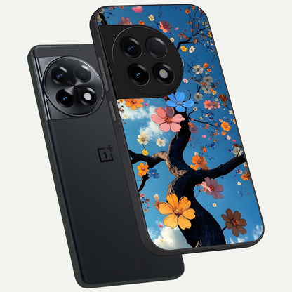  Blossom Dream Sky phone case For OnePlus 11R showing premium glass back cover with detailed artwork