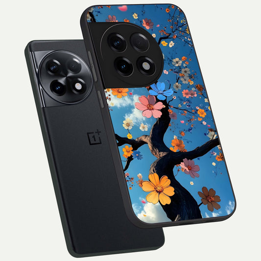  Blossom Dream Sky phone case For OnePlus 11R showing premium glass back cover with detailed artwork