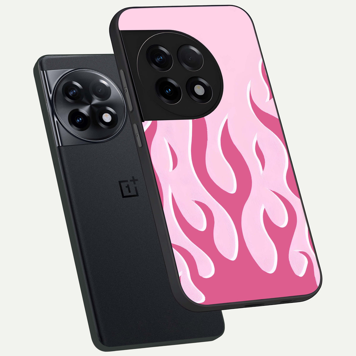  Blush Flame Energy phone case For OnePlus 11R showing premium glass back cover with detailed artwork