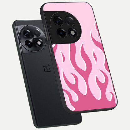  Blush Flame Energy phone case For OnePlus 11R showing premium glass back cover with detailed artwork