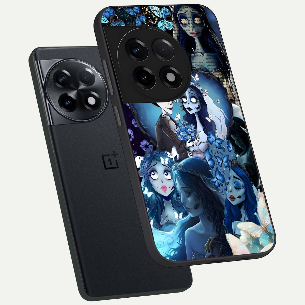  Butterfly Ghost Soul phone case For OnePlus 11R showing premium glass back cover with detailed artwork
