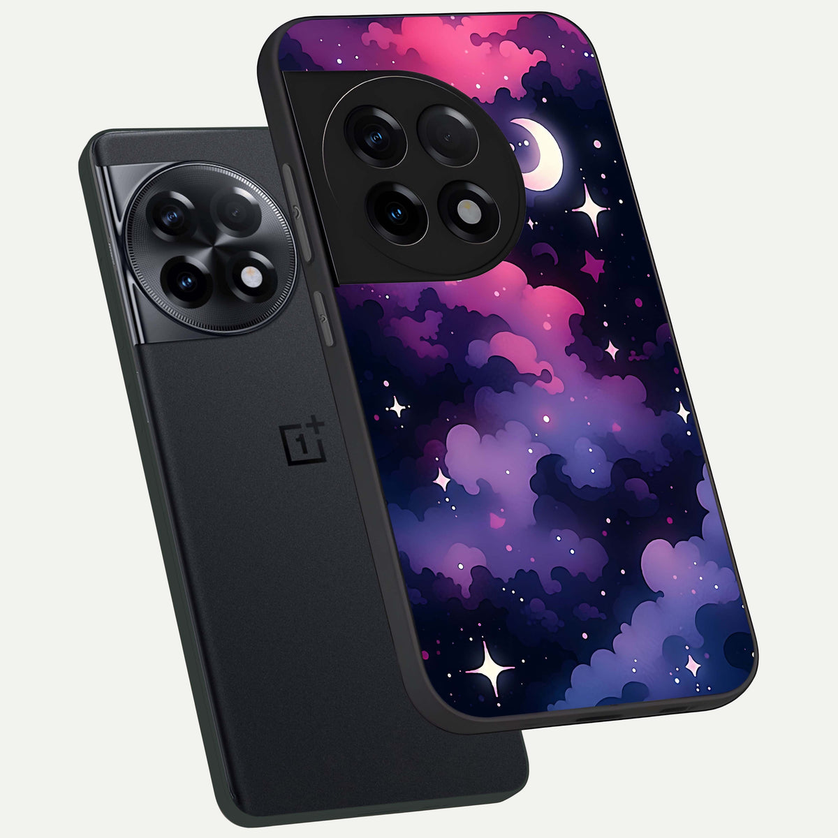  Celestial Moon Magic phone case For OnePlus 11R showing premium glass back cover with detailed artwork
