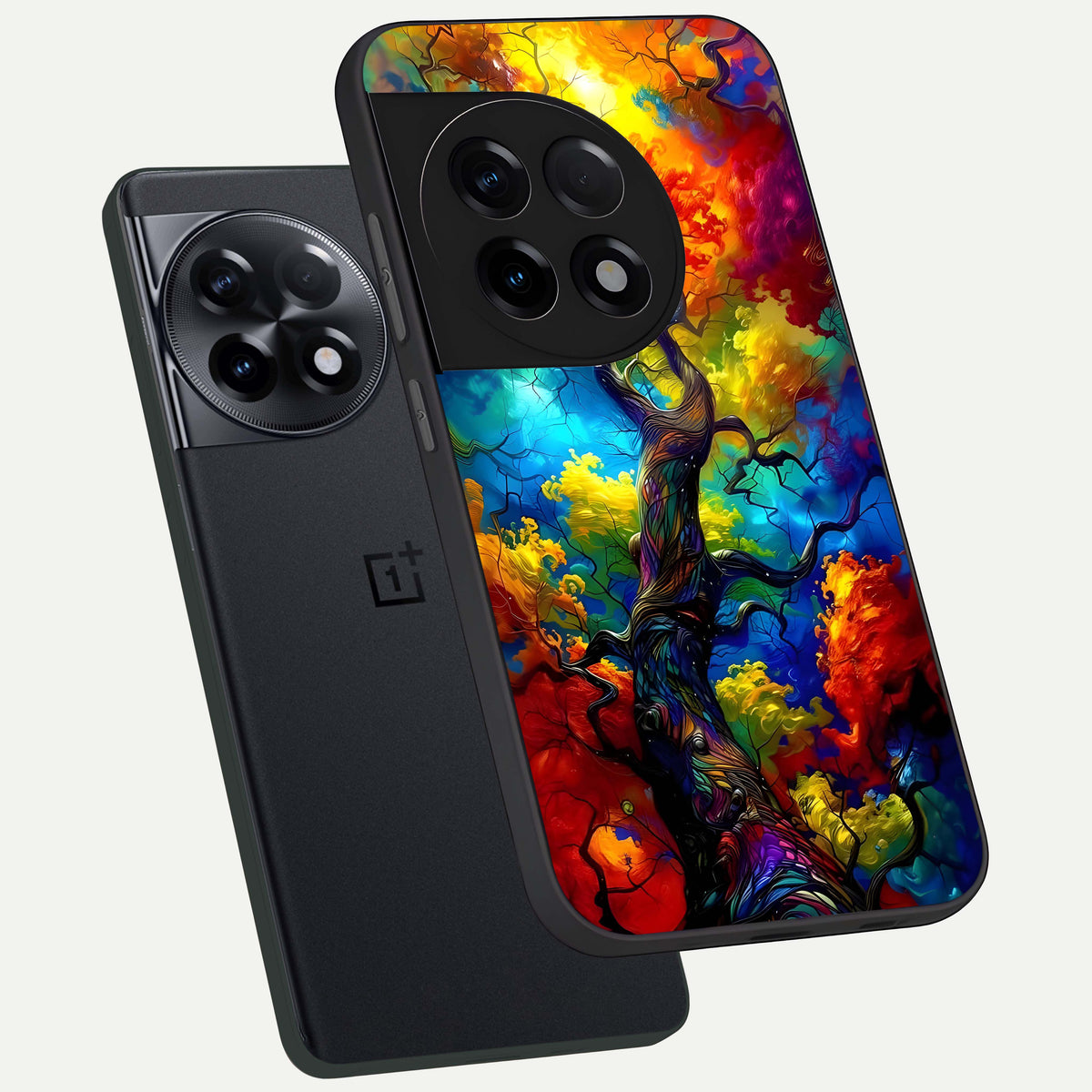 Colorful Soda Bottles phone case For OnePlus 11R showing premium glass back cover with detailed artwork