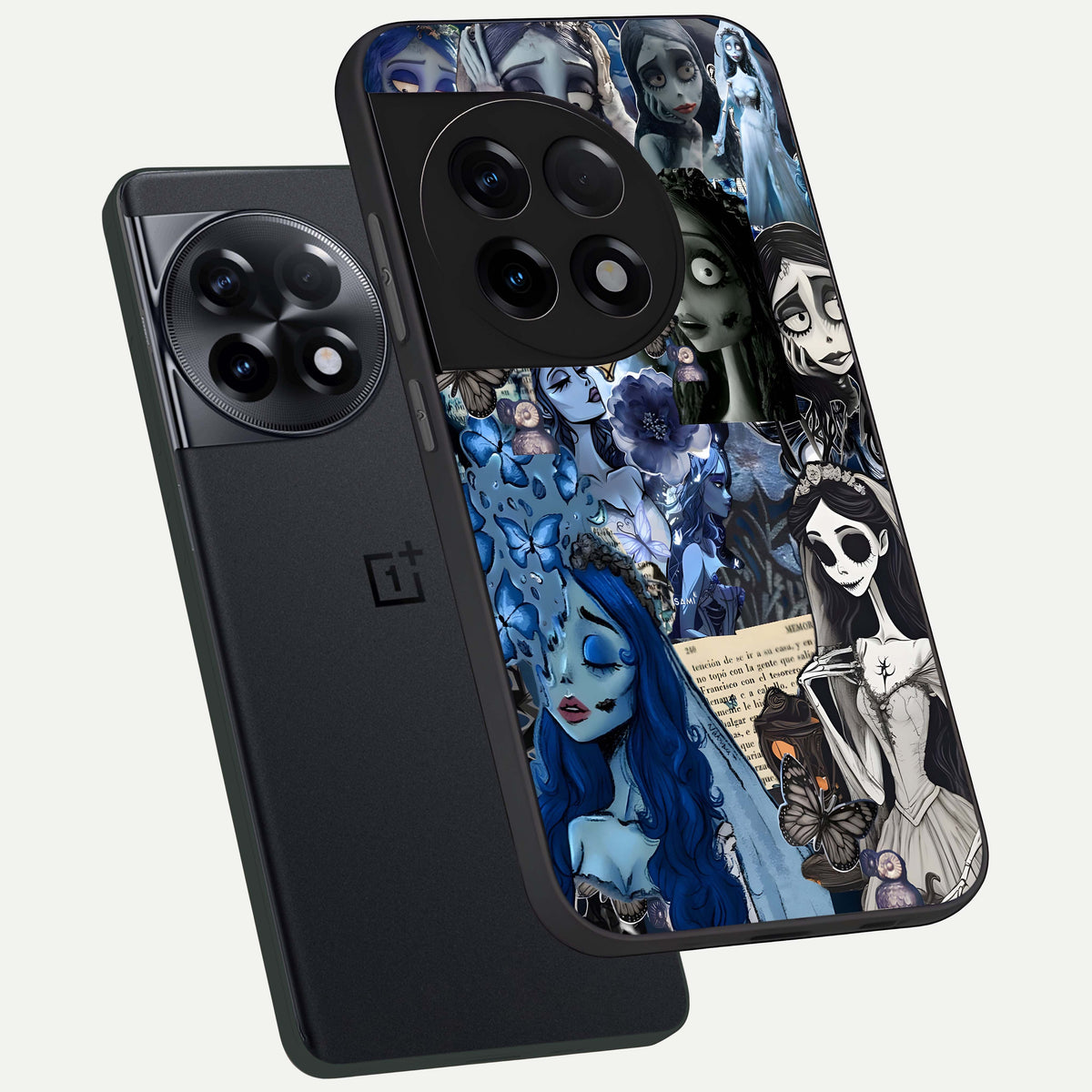  Corpse Bride Posters phone case For OnePlus 11R showing premium glass back cover with detailed artwork