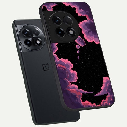  Cosmic Cloud Journey phone case For OnePlus 11R showing premium glass back cover with detailed artwork