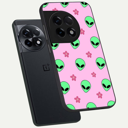  Cosmic Cute Crush phone case For OnePlus 11R showing premium glass back cover with detailed artwork