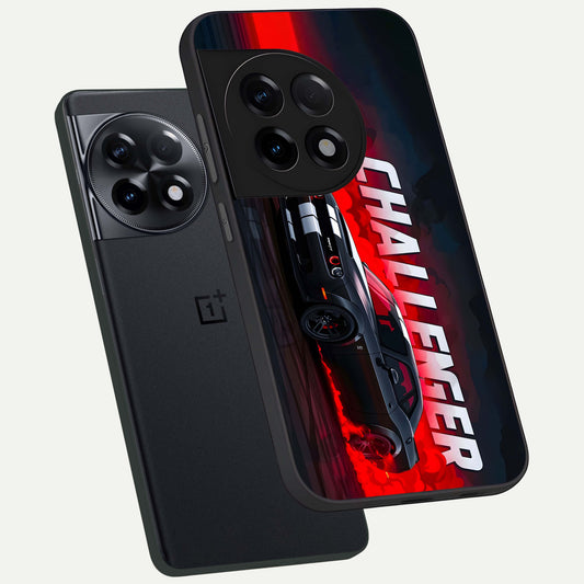  Crimson Challenger Fury phone case For OnePlus 11R showing premium glass back cover with detailed artwork
