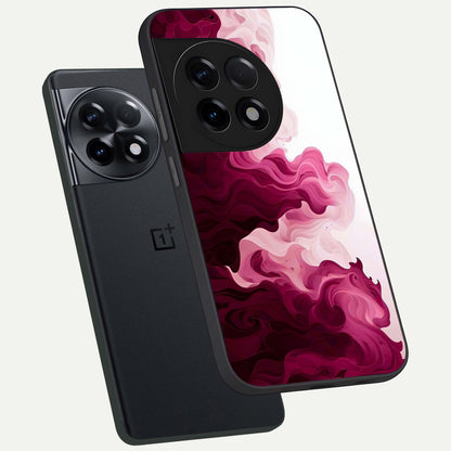  Crimson Wave Flow phone case For OnePlus 11R showing premium glass back cover with detailed artwork