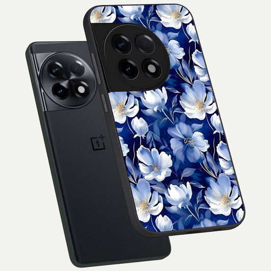  Cute Floral Patterns phone case For OnePlus 11R showing premium glass back cover with detailed artwork