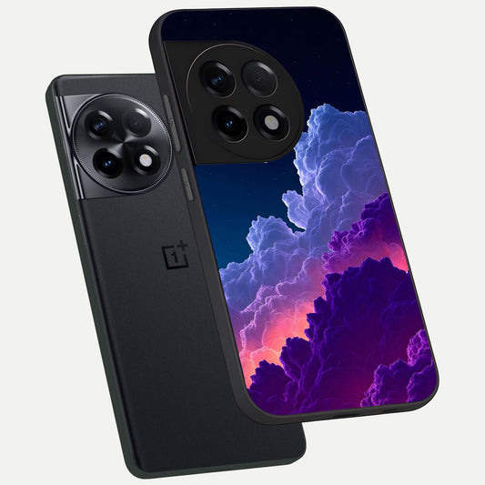  Dreamy Cloud Skies phone case For OnePlus 11R showing premium glass back cover with detailed artwork