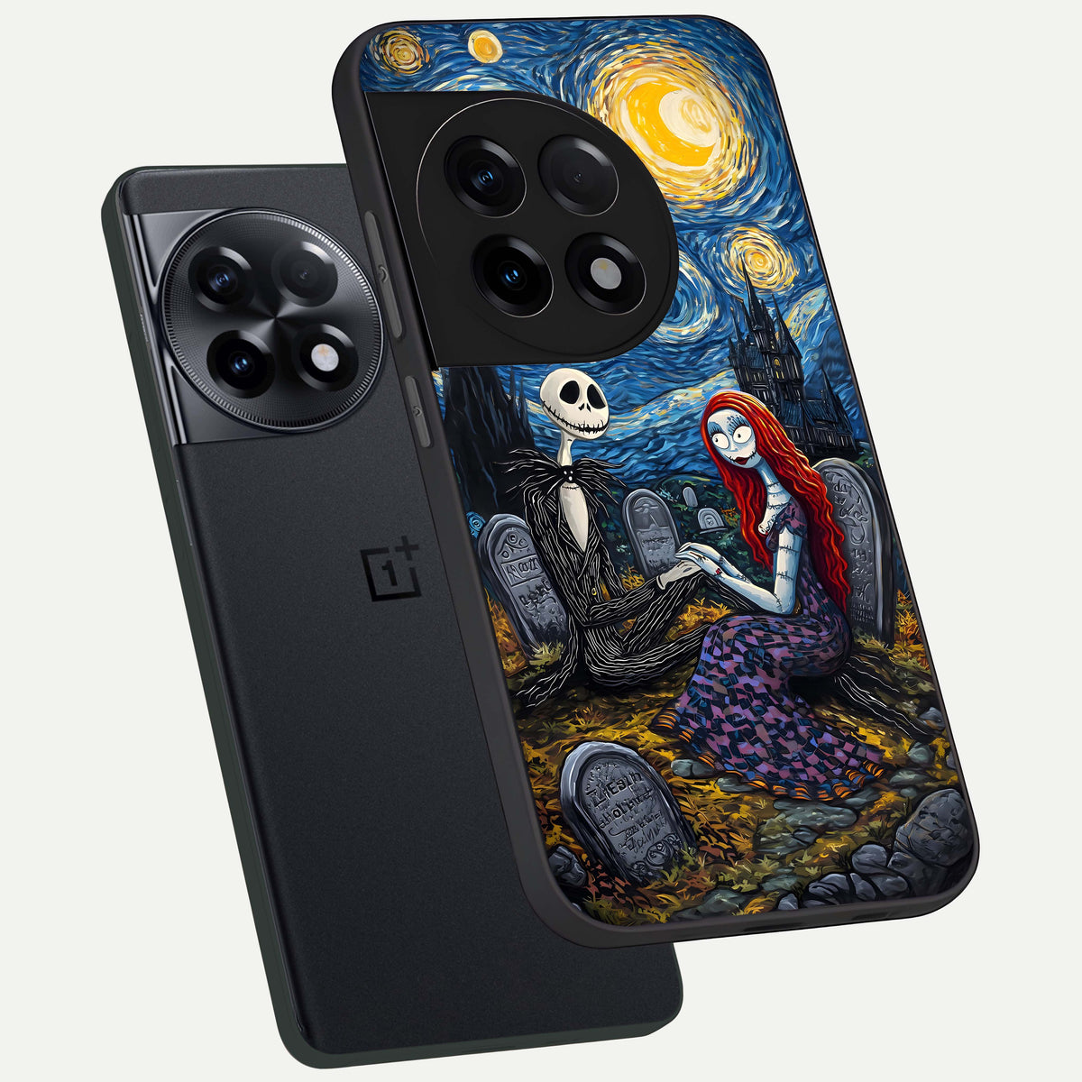  Eternal Night Love phone case For OnePlus 11R showing premium glass back cover with detailed artwork