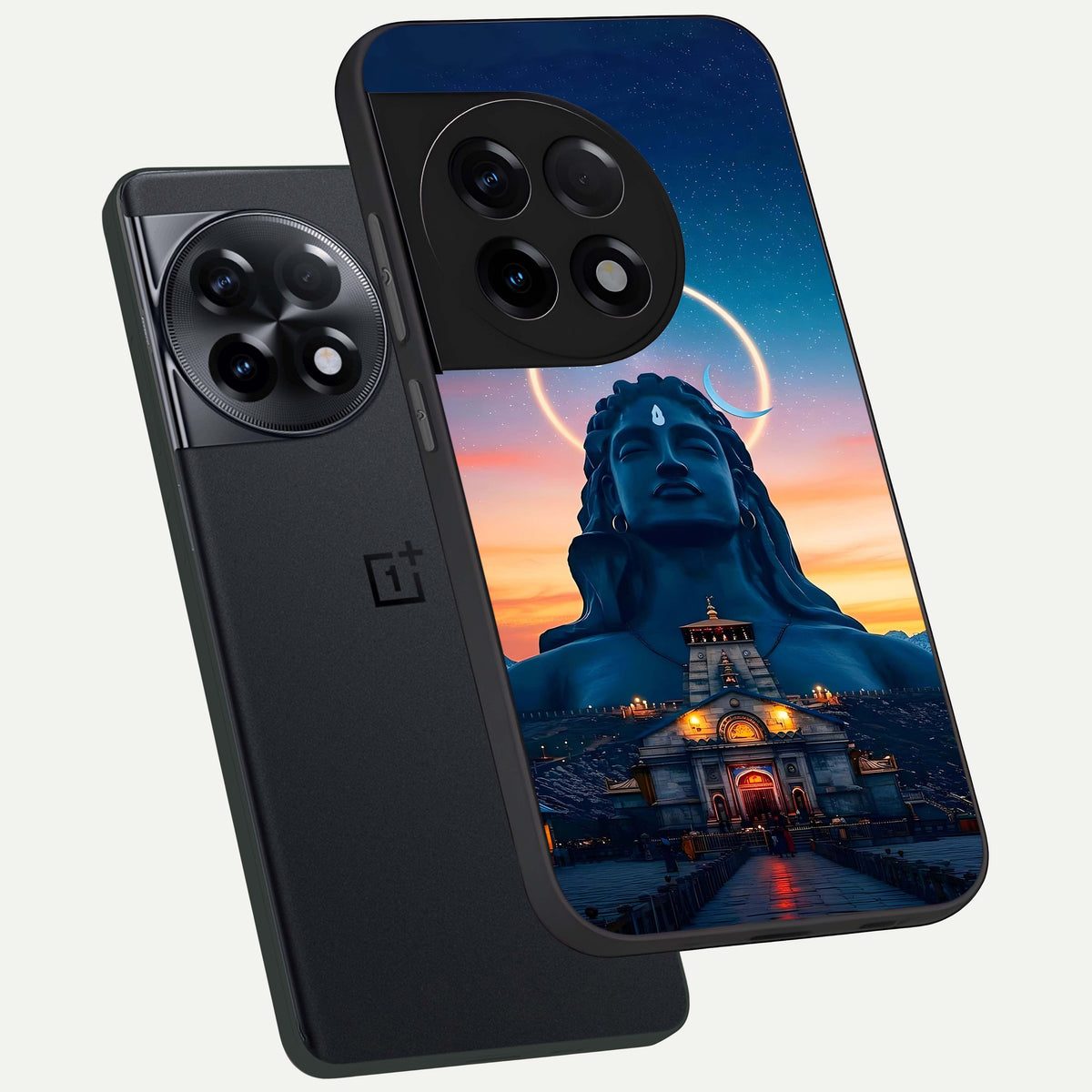  Eternal Shiva Aura phone case For OnePlus 11R showing premium glass back cover with detailed artwork