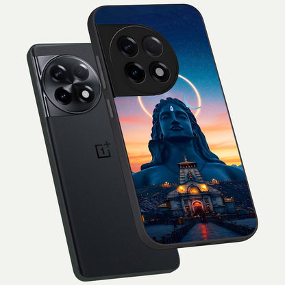  Eternal Shiva Aura phone case For OnePlus 11R showing premium glass back cover with detailed artwork
