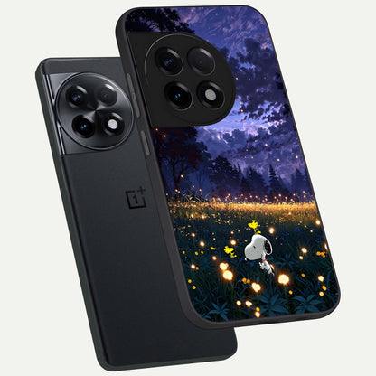  Firefly Meadow Magic phone case For OnePlus 11R showing premium glass back cover with detailed artwork