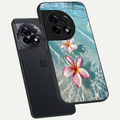  Floating Bloom Bliss phone case For OnePlus 11R showing premium glass back cover with detailed artwork