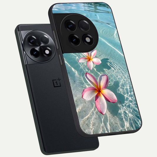  Floating Bloom Bliss phone case For OnePlus 11R showing premium glass back cover with detailed artwork