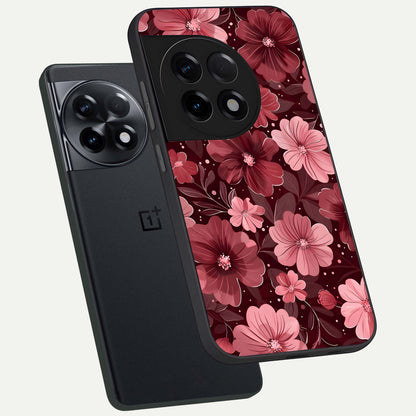  Flower Blush Bloom phone case For OnePlus 11R showing premium glass back cover with detailed artwork