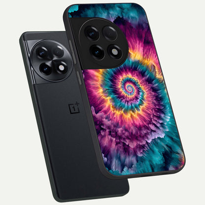  Galactic Spiral Burst phone case For OnePlus 11R showing premium glass back cover with detailed artwork