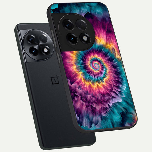  Galactic Spiral Burst phone case For OnePlus 11R showing premium glass back cover with detailed artwork