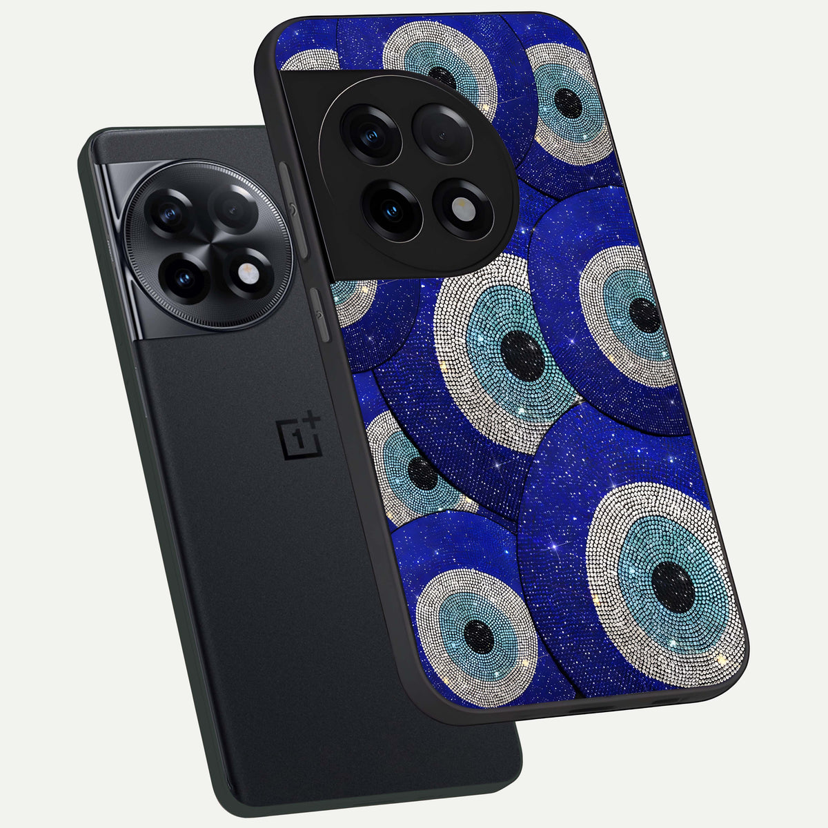  Galaxy Eye Flow phone case For OnePlus 11R showing premium glass back cover with detailed artwork