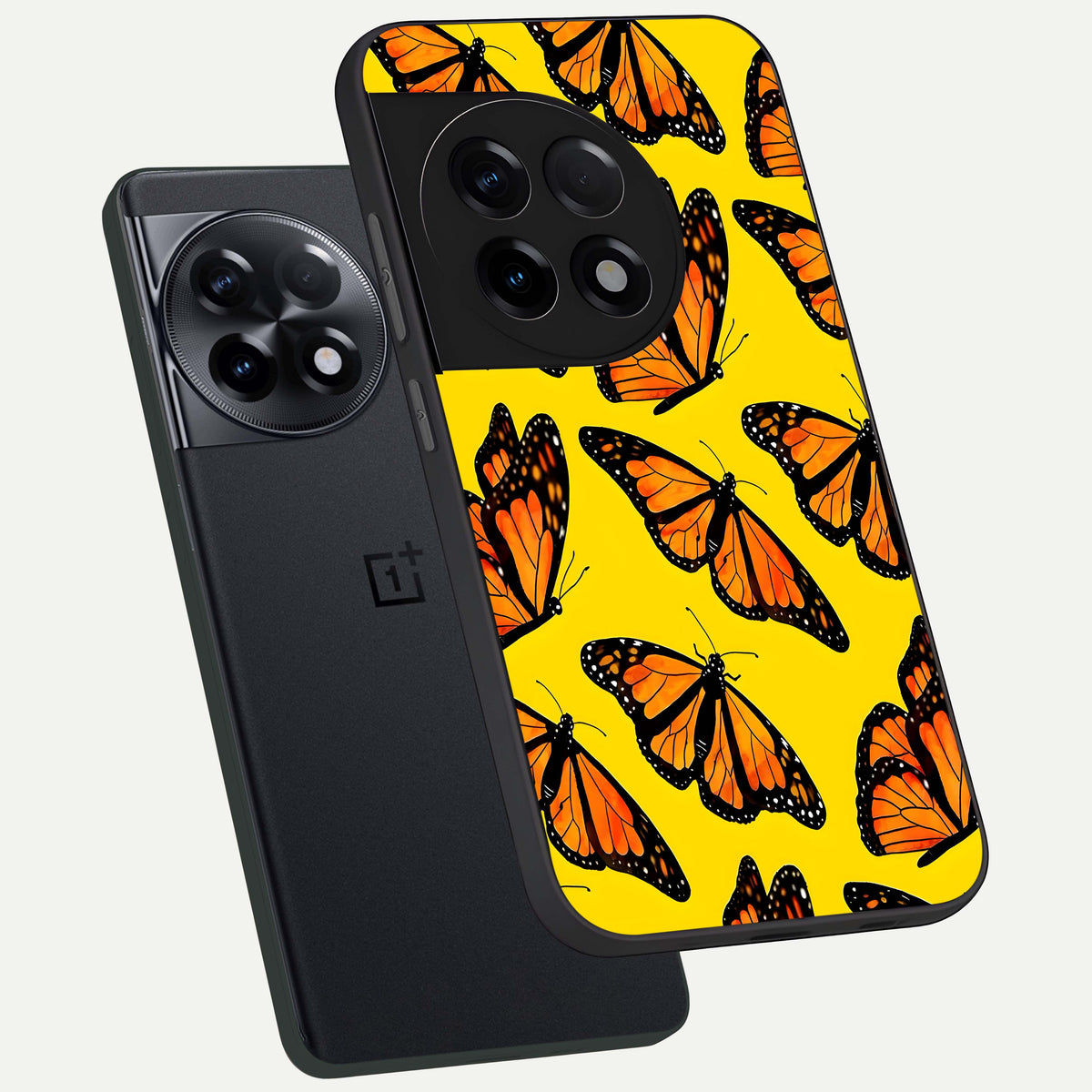  Golden Wing Flight phone case For OnePlus 11R showing premium glass back cover with detailed artwork
